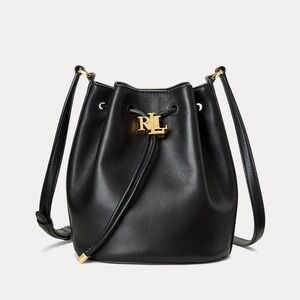 Ralph Lauren| Leather Medium Andie Drawstring Bag